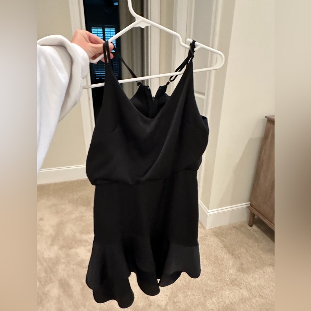 Lulus Black Ruffle Mini Dress - Picture 2 of 3